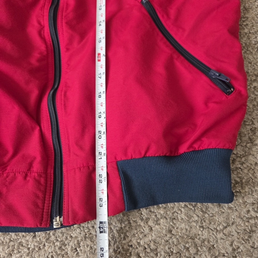 Vintage L.L. Bean Warmup Bomber Jacket Women’s S/M Red Lined Made in USA - Picture 10 of 13